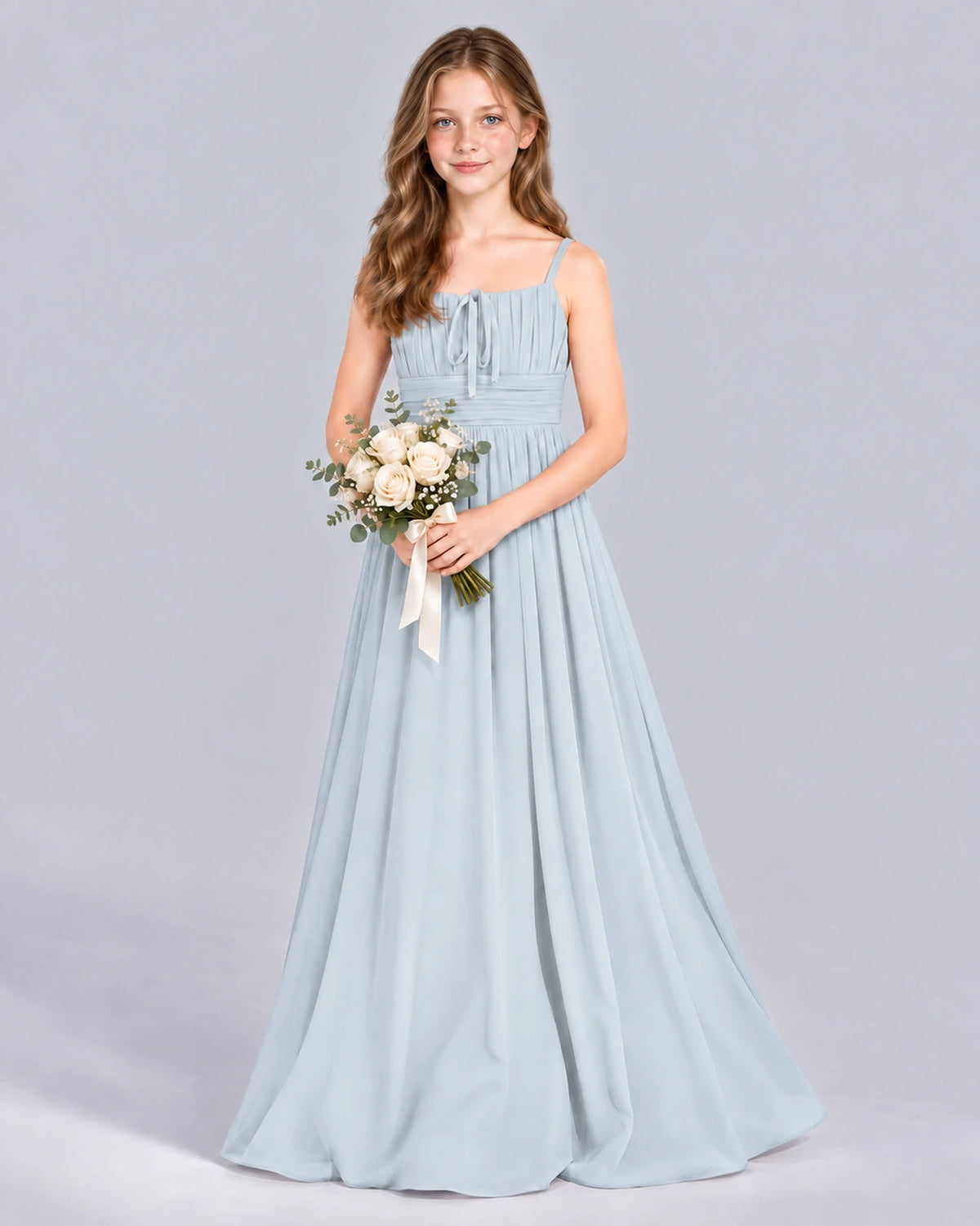 Mist A-line Junior Bridesmaid Dress Front