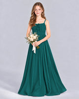 Peacock A-line Junior Bridesmaid Dress Front