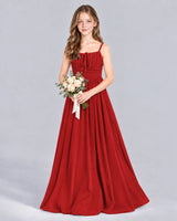Red A-line Junior Bridesmaid Dress Front