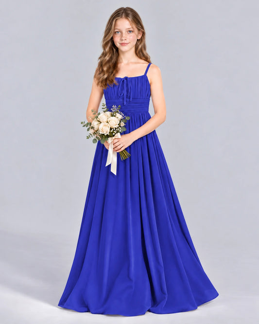 Royal Blue A-line Junior Bridesmaid Dress Front