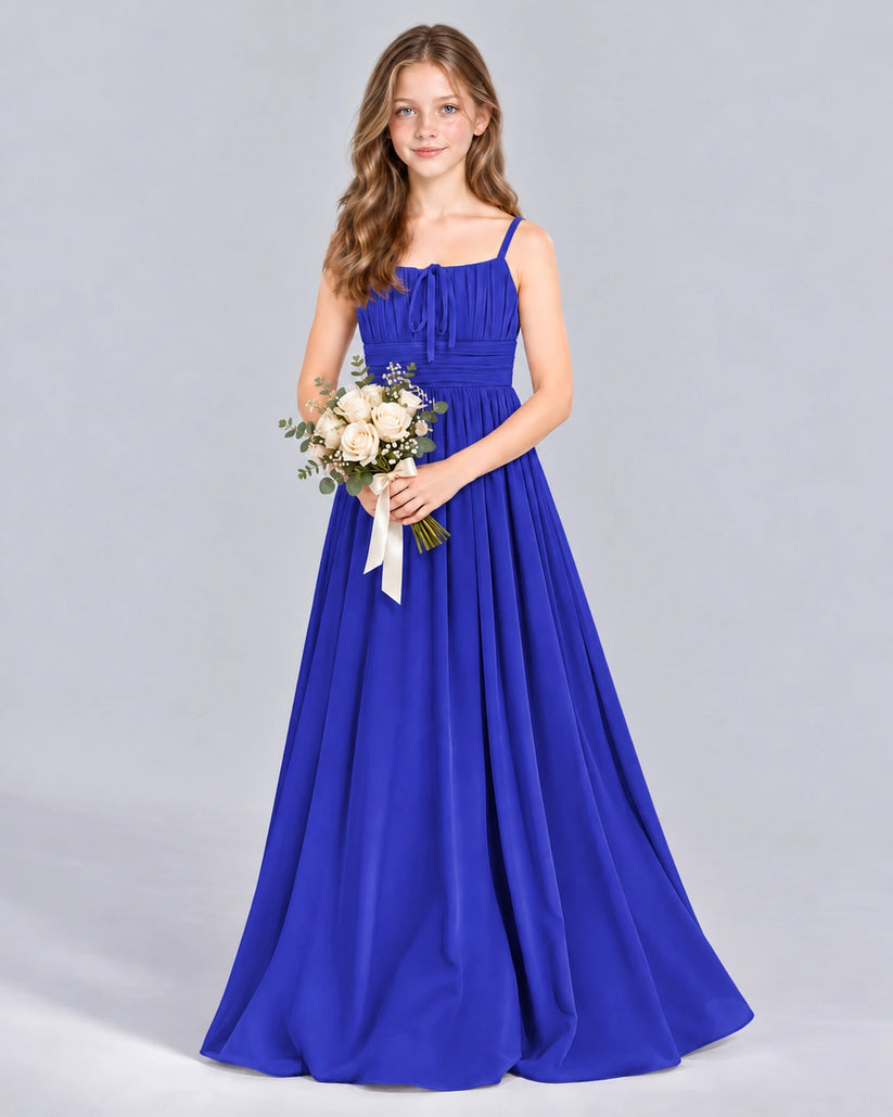 Royal Blue A-line Junior Bridesmaid Dress Front