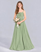 Sage Green A-line Junior Bridesmaid Dress Front