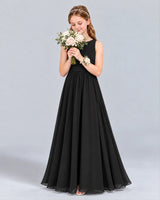 Black A-line Junior Bridesmaid Dress Front