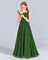 Emerald Green A-line Junior Bridesmaid Dress Front