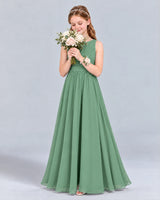 Eucalyptus A-line Junior Bridesmaid Dress Front