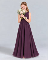 Grape A-line Junior Bridesmaid Dress Front
