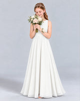 Ivory A-line Junior Bridesmaid Dress Front