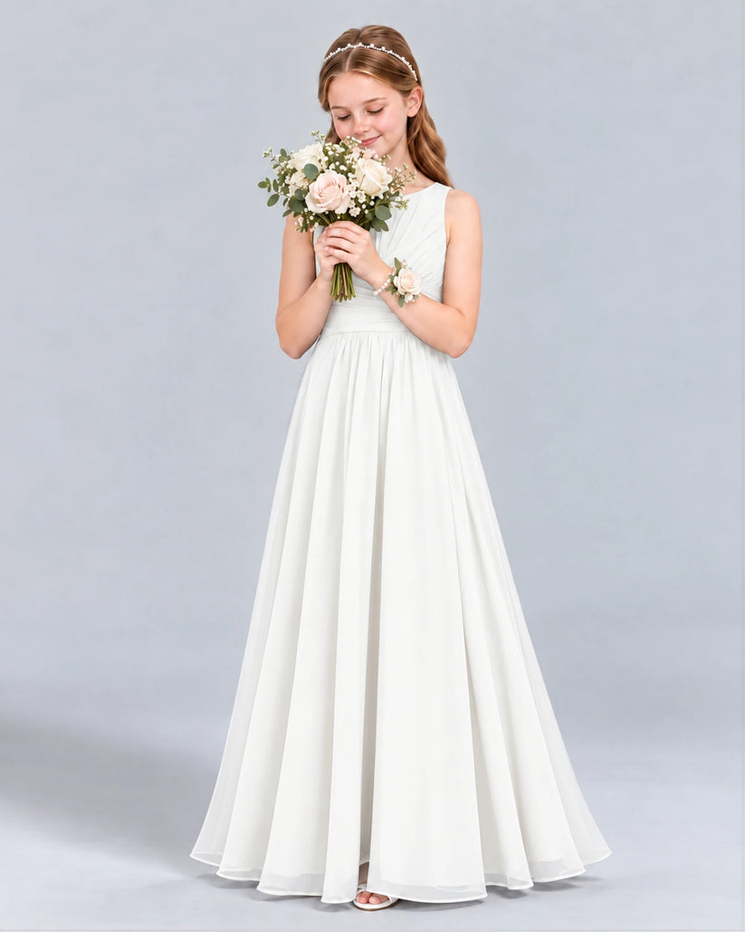 Ivory A-line Junior Bridesmaid Dress Front