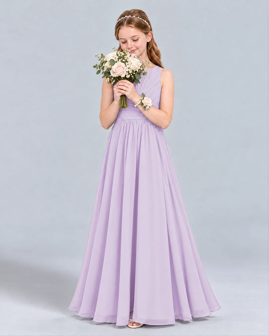 Lavender A-line Junior Bridesmaid Dress Front