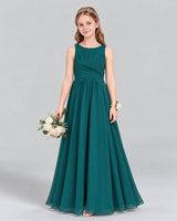 Peacock A-line Junior Bridesmaid Dress Pose [Shared]