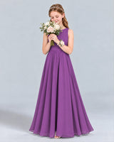 Purple A-line Junior Bridesmaid Dress Front