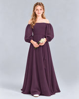 Grape A-line Junior Bridesmaid Dress Front