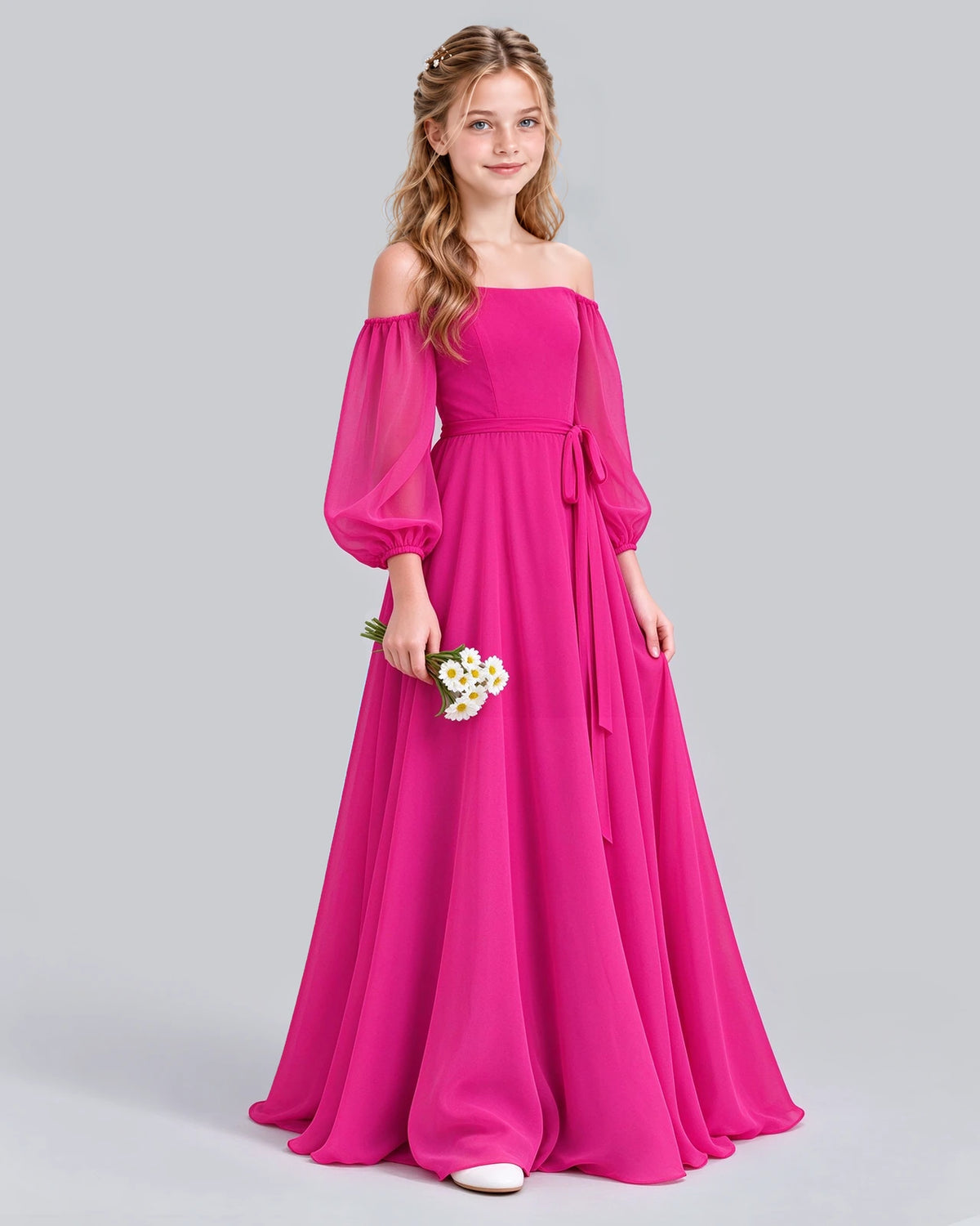 Hot Pink A-line Junior Bridesmaid Dress Pose [Shared]