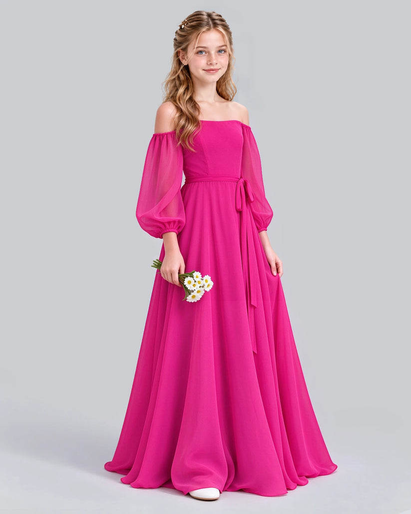 Hot Pink A-line Junior Bridesmaid Dress Pose [Shared]
