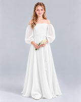 Ivory A-line Junior Bridesmaid Dress Front