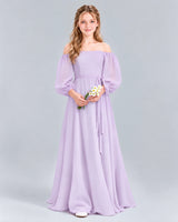 Lavender A-line Junior Bridesmaid Dress Front