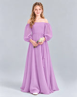 Lilac A-line Junior Bridesmaid Dress Front