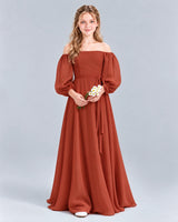 Vermilion A-line Junior Bridesmaid Dress Front