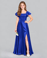 Royal Blue A-line Junior Bridesmaid Dress Front