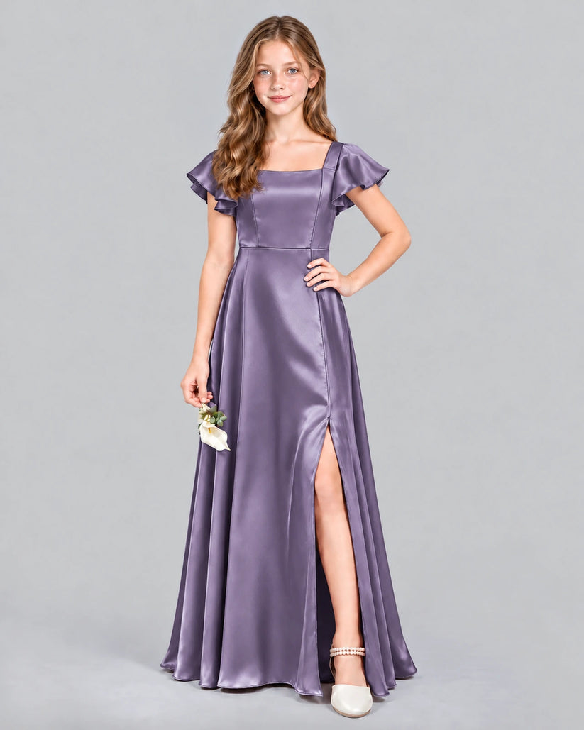 Wisteria A-line Junior Bridesmaid Dress Front