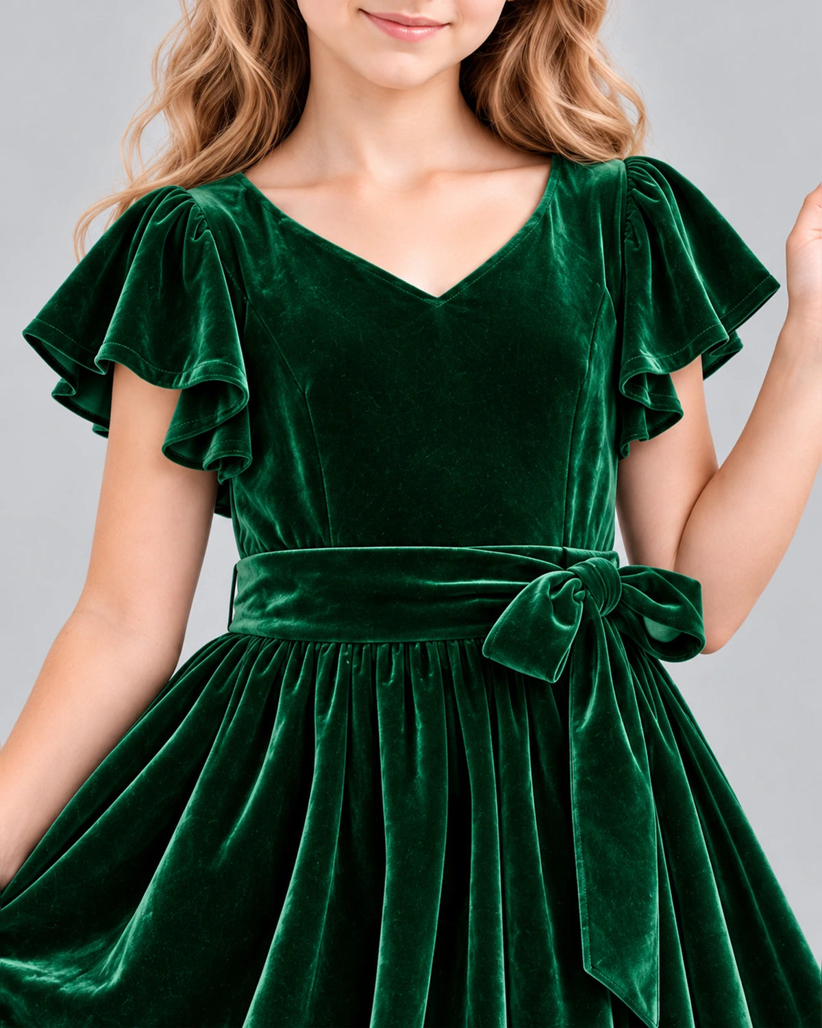 Dark Green A-line Girls Formal Dress Detail [Shared]