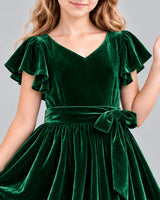 Dark Green A-line Girls Formal Dress Detail [Shared]