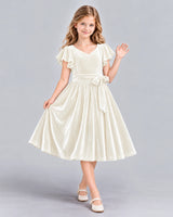 Ivory A-line Girls Formal Dress Front