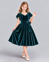 Peacock A-line Girls Formal Dress Front