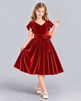 Red A-line Girls Formal Dress Front
