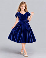 Royal Blue A-line Girls Formal Dress Front