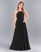 Black A-line Junior Bridesmaid Dress Front
