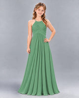 Eucalyptus A-line Junior Bridesmaid Dress Front
