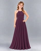Grape A-line Junior Bridesmaid Dress Front