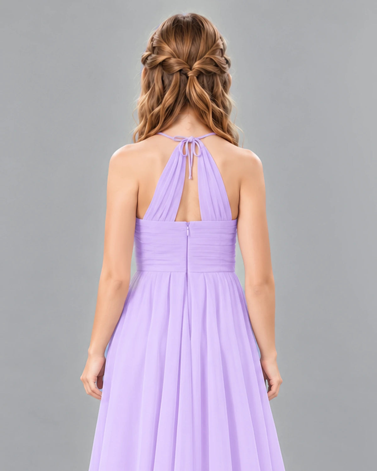 Lavender A-line Junior Bridesmaid Dress Back_Detail [Shared]