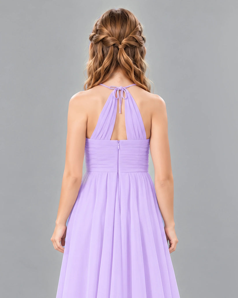 Lavender A-line Junior Bridesmaid Dress Back_Detail [Shared]