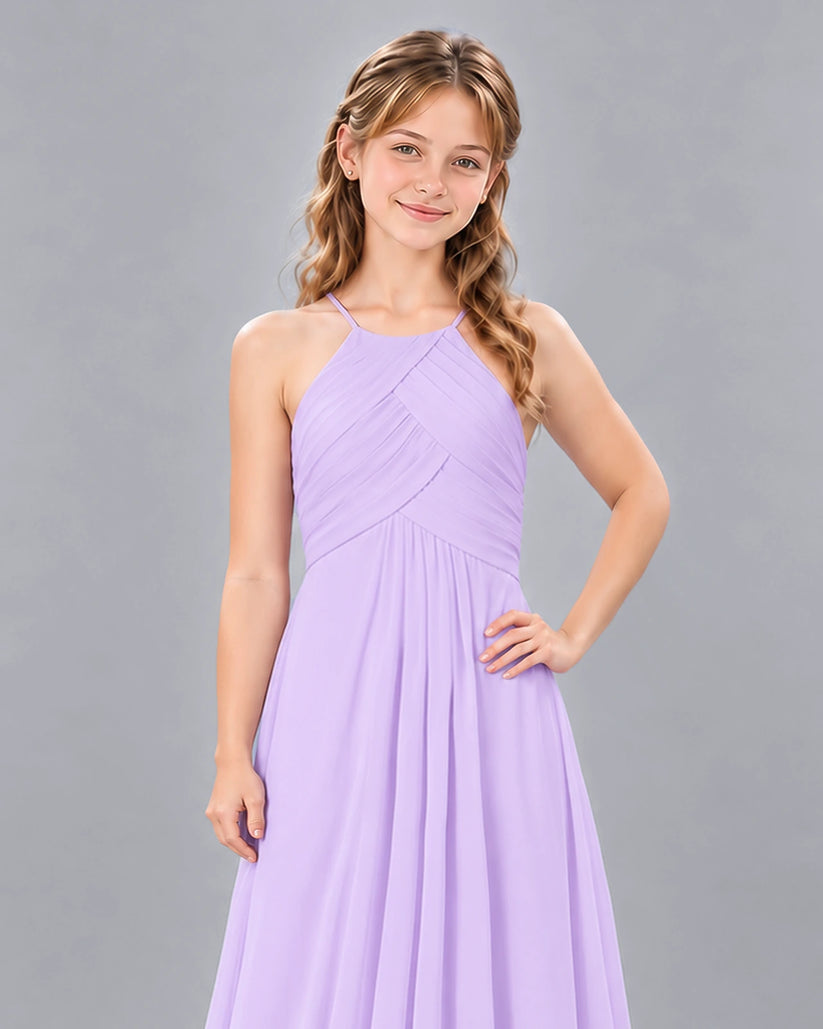 Lavender A-line Junior Bridesmaid Dress Detail [Shared]