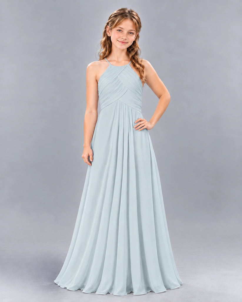 Mist A-line Junior Bridesmaid Dress Front