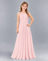Pink A-line Junior Bridesmaid Dress Front