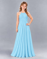 Sky Blue A-line Junior Bridesmaid Dress Front