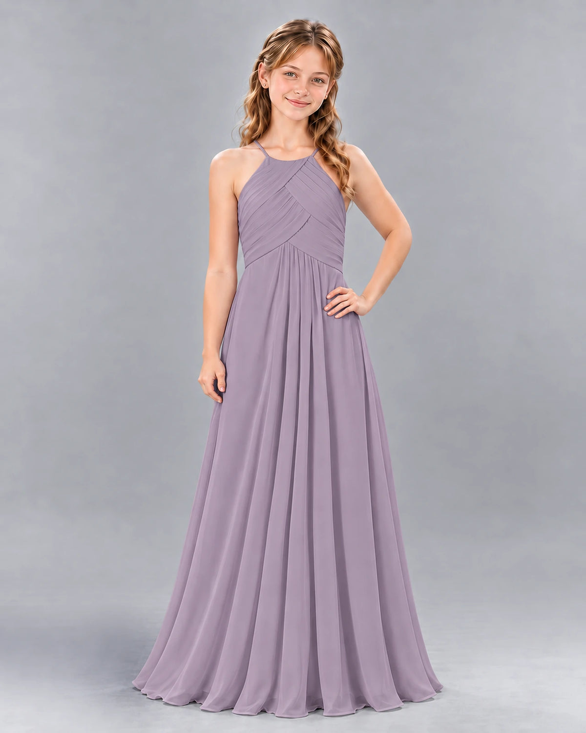 Wisteria A-line Junior Bridesmaid Dress Front