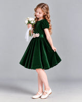 Dark Green A-line Girls Formal Dress Side [Shared]