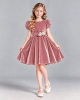 Dusty Rose A-line Girls Formal Dress Front