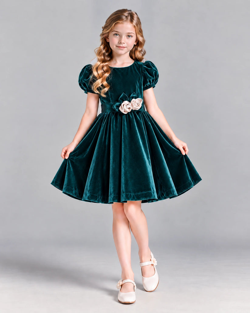 Peacock A-line Girls Formal Dress Front