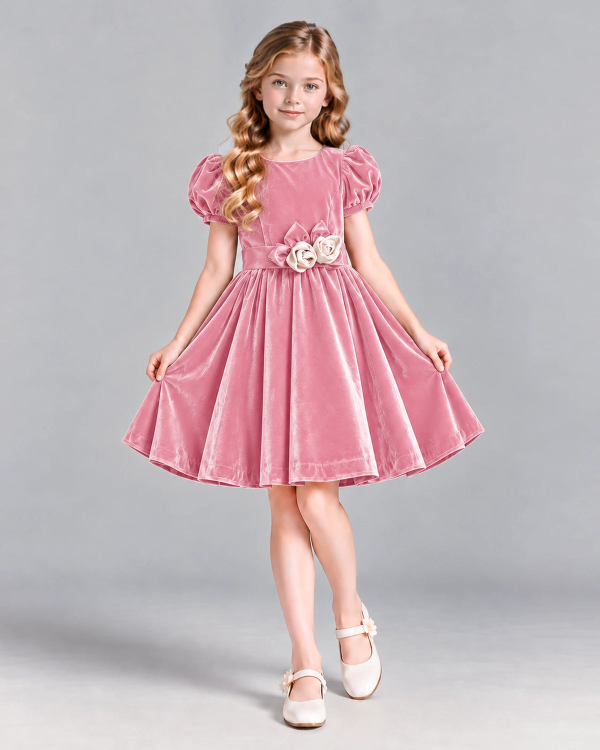 Pink A-line Girls Formal Dress Front