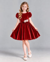 Red A-line Girls Formal Dress Front