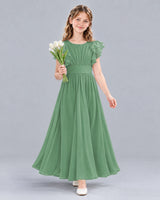 Eucalyptus A-line Junior Bridesmaid Dress Front