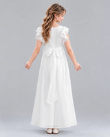 Ivory A-line Junior Bridesmaid Dress Back [Shared]