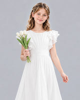 Ivory A-line Junior Bridesmaid Dress Detail [Shared]
