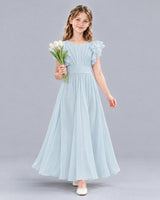 Mist A-line Junior Bridesmaid Dress Front
