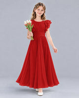 Red A-line Junior Bridesmaid Dress Front